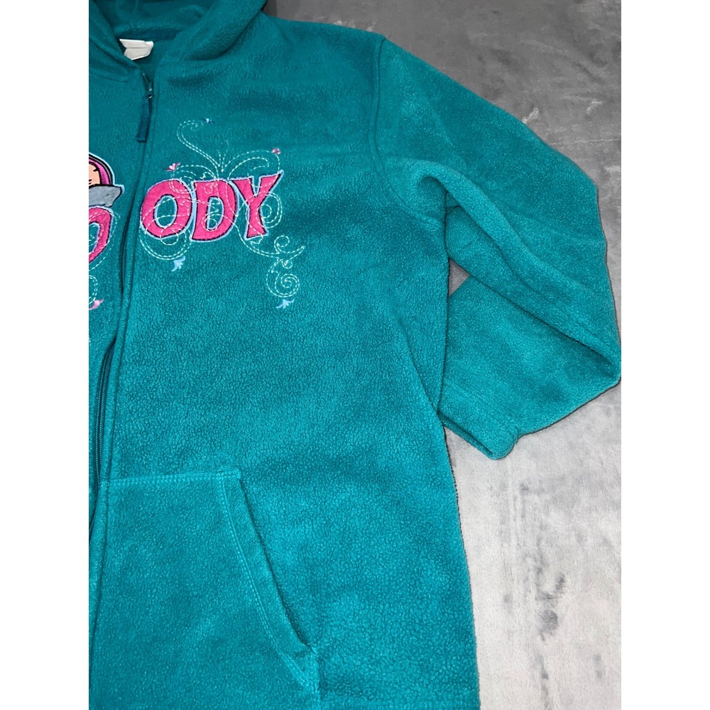Disney Eeyore Full Zip Fleece Hoodie Teal Blue Embroidered Jacket 3X 22/24 - Picture 2 of 9